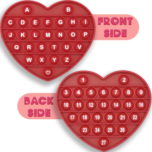 PETBSNVB Red Heart Shaped Pop Bubble Valentines Fidget Toy with Letters and