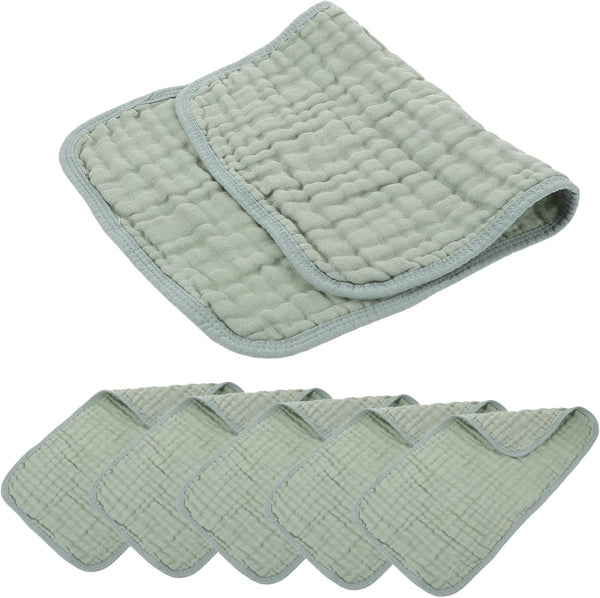 LOORGVEL 6pcs Cotton Burp Cloths Soft Muslin Washcloths for Newborns Absorbent Towels for