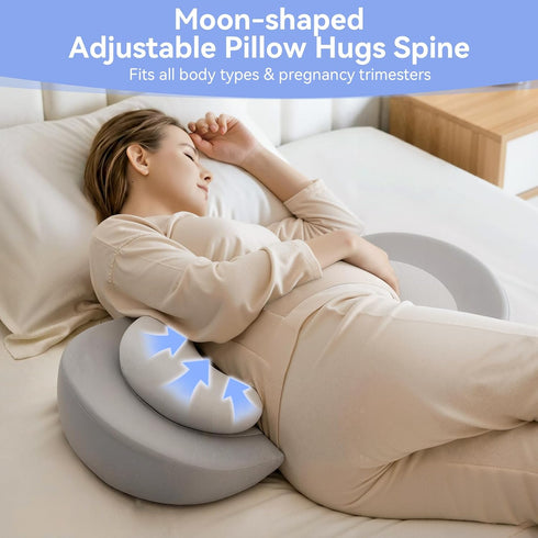 SRLON Pregnancy Pillow Wedge for Belly Support, Maternity Pillow for Pregnant Women Adjustable Memory Foam Pregnancy