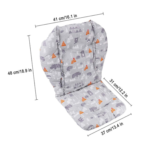 Baby High Chair Cushion, Thick Pad for Wooden High Chair, Baby Dining Chair Liner Mat (Grey Forest)