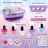 Set 3-12 Golray Kids Nail Polish for Girls, All-in-One Nail Art Kit - Dryer/ Glitter Powder/ False Nails/ Nail Decals/