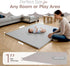 50x50 Sleepah Vegan Leather Baby Play Mat, Thicken Foam Cushioned & Waterproof Playpen Mat for Infants and Toddlers