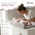 Waterproof Vegan Leather Contoured Baby Changing Pad | Wipe-Clean PU Leather Diaper Change Mat, Soft, Wipeable