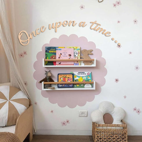 Yeecuem Once Upon a Time Wooden Sign Nursery Wall Decor for Reading Corner Kids Room Bookshelf Home Decor Birthday DIY