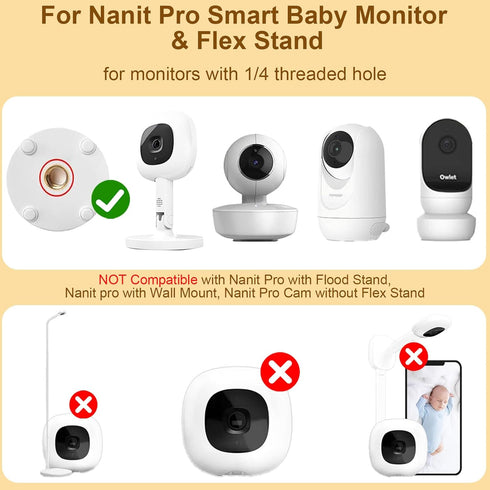 Pyfhy 15.7in 1/4 360 Flexible Baby Monitor Mount Compatible with Nanit Pro Smart Baby Monitor & Flex Stand, Also