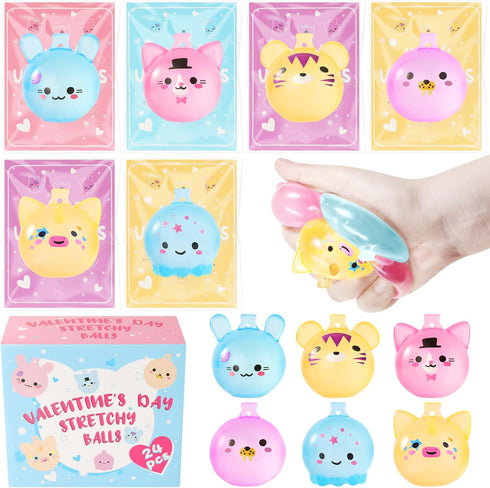 24 Pack Fidget Toys Stress Balls for Kids & Adults, Sugar Squishy