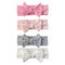 Baby Girl Headbands - Infant, Toddler Cotton Handmade Hairbands with Bows (White, Gray, Pink, Powder Pink)
