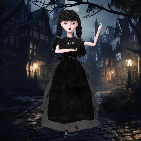 Girls Dolls in Gift Box - 11.5 Inch Black Doll with Black Dress, High Heels & Hair, Gift for Kids & Fans