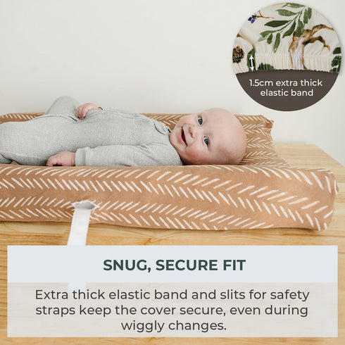 2 Pack Pobibaby - Premium Changing Pad Cover - Ultra-Soft Cotton Blend, Stylish Woodland Pattern, Safe and Snug