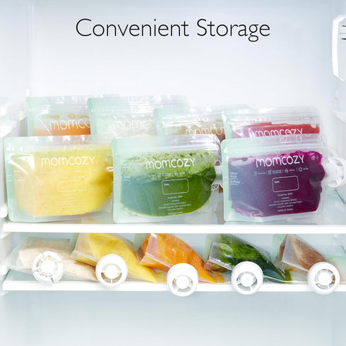 Momcozy Reusable Baby Food Pouches, BPA Free, Freezer Safe, 10 Packs, 7oz for Applesauce, Yogurt & Puree