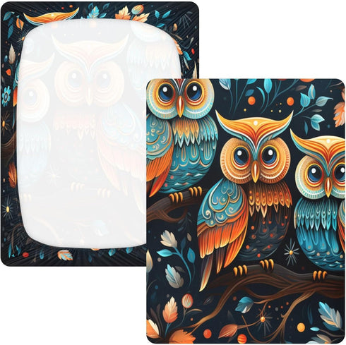 Bseiialft 52 28 Three Owls Tree Crib Sheets for Boys Girls Soft and Breathable Cotton Baby Sheets for Standard Crib