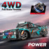 ACAMMZAR 1:16 RC Drift Car, 25KM/H 4WD High Speed Remote Control Cars for Kids, with LED Lights, Two Batteries