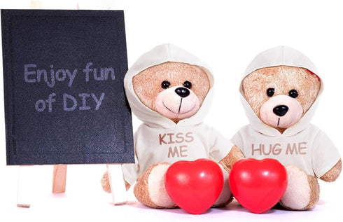 18 Pcs Stuffed Bear Clothes Sublimation Blank Doll T-Shirts, Basic Hoodie for 14-18 Inches Stuffed Animals