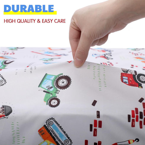 VitalCozy 4 Set 52 28 8 Inches Pcs Construction Truck Crib Sheet Baby Sheet Newborn Bedding Nursery Crib Sheets