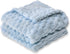 HOMRITAR Baby Blanket 3D Jacquard Fluffy Fuzzy for Boys Girls, Soft Warm Cozy Flannel Fleece, 30 x 40 Inch, Blue