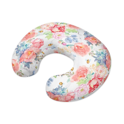 Kathyboom Pink Flower Breastfeeding Pillowcase for Nursing Mom, Ultra Soft Fabric Replacement Pillowcase for Nursing
