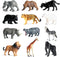 RUSON 12 Pcs Safari Animals Figures Toys, Realistic Mini Jungle Zoo Animal Figurines