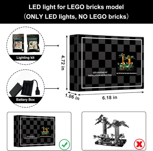 Vaodest LED Light for Lego 75353 Star Wars Endor Speeder Chase Diorama Set,Design and Configuration Compatible with Model 75353(LED Light Only, Not Building Block Kit)