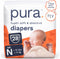 Pura Newborn Baby Diapers - Size N (Up to 10 lbs), 28
