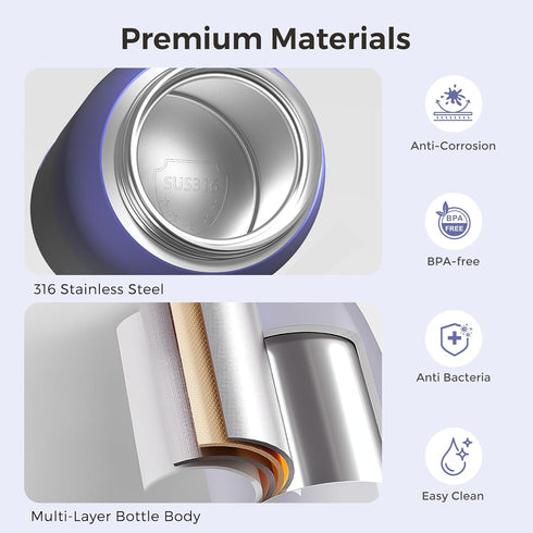 5-Temp Control,12 Portable Bottle Warmer for Travel, Dual Heating Modes for Breastmilk & Water Formula, Milk Warmer On