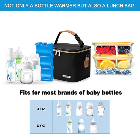 Pack 6 5 Breastmilk Cooler Bag with Ice Fits Baby Bottles Up to Ounce, Baby Bottle Bag with Shoulder Strap for Nursing