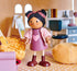 Tender Leaf Toys - Ayana and Her Cat - Wooden Miniatures Flexible Doll, Multicultural Action Figure for Dollhouse,