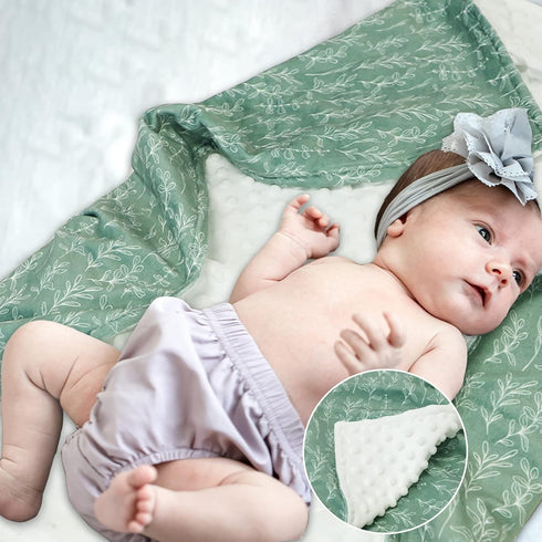 Set Sage Minky Toddler Blanket and Nursing Pillow Cover