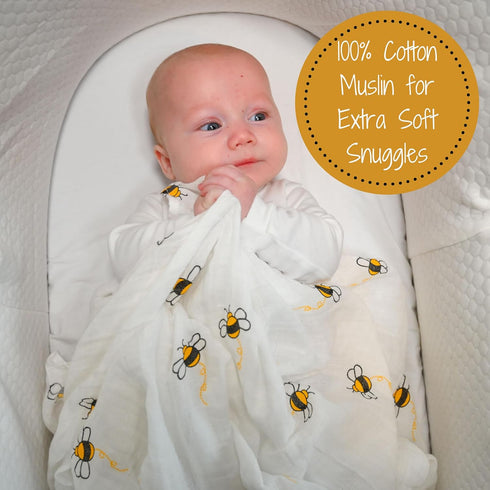 100% 47 47 Inches LollyBanks Baby Blanket, Cotton Muslin Swaddle Blankets for Boys and Girls, Large x Newborn Blanket