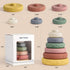 Mini Tudou 6 Pcs Stacking & Nesting Circle Toy, Soft Building Rings Stacker & Teethers for 6+ Months Boys & Girls