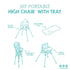 Regalo My Portable High Chair, Foldable High Chair for Babies & Toddlers, Indoor/Outdoor Baby Chair, Travel High Chair