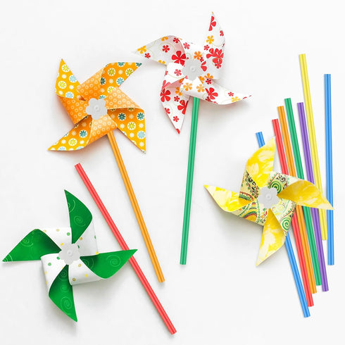 Poen 100 Summer 4 5 Inches Pcs DIY Pinwheels Paper Craft Bulk Color Your Own White Pinwheels Activity Arts July
