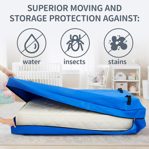 Colingmill 2 8 52.5 28 6.5 Pcs Waterproof Crib Mattress Storage Bag, Oxford Cloth Heavy-Duty Zippered Mattress
