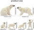 Toymany 6PCS Polar Bear Figurines Toy - Realistic Plastic Arctic Animals Family Set for Christmas Educational Toys