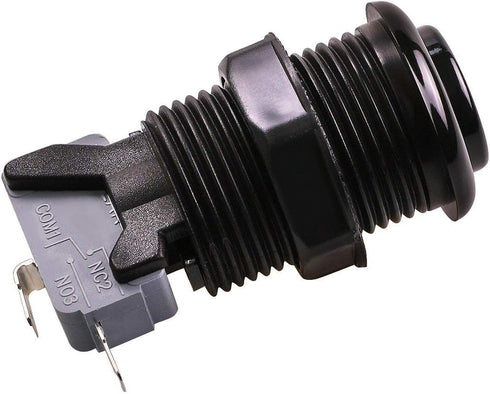 6X Black Happ Type Standard Arcade Push Button: Microswitch for Mame/Jamma/Arcade Video Games