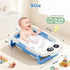 0-24 Foldable Baby Bathtub, Lightweight Bathtub for Infants to Toddlers with Soft Cushion & Thermometer, Portable Baby
