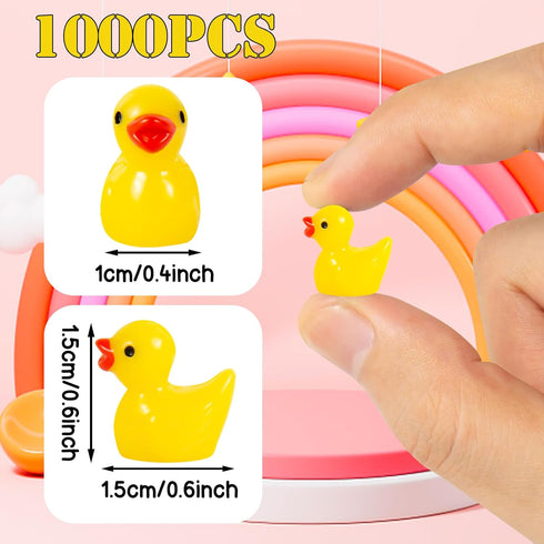 ONLYFU 1000Pcs Mini Resin Ducks Bulk Tiny Duck Figurine for Fairy Garden Landscape Aquarium Potted Plant Easter