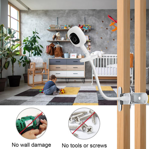 Baby Monitor Mount for Nanit Pro Smart Baby Monitor & Flex Stand, 15.7 inches Flexible Gooseneck Arm
