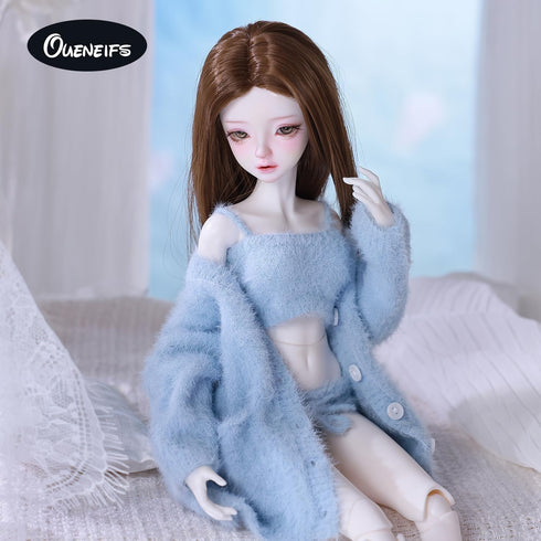 Set 1/3 Doll Clothes for BJD, Resin Toy Accessories Cardigan+ Vest+ Pants (Blue, for BJD)