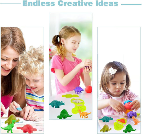 Yiklucg 6 Set.Ideal 3-4-8 Unleash Creativity with Unique Dino Molds Dough Toys Dough Accessories as a Gift for Kids