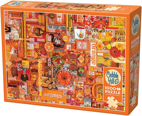 Cobble Hill 1000 Piece Puzzle - Rainbow Collection: Orange, Sample Poster Included