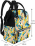 OUSIKA Backpack Daypacks Bright Colors and Yellow Camouflage Print Diaper Bag Multifunction Laptop Travel Large Nappy