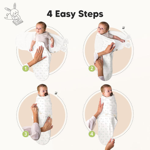 3-Pack 3-6 Set, 0-3 KeaBabies Swaddles for Newborns, Girls, Boys with Hats - Organic Soft Baby Sleep Sacks, Breathable