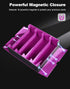 ZLCA Trading Card Storage Box - Holds 2400+ Cards, MTG Deck Box with 4 Stoppers, Black & Purple Organizer.