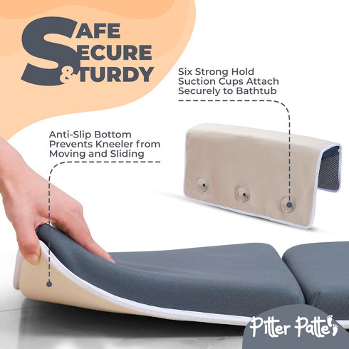Pitter Patte Elbow Set Baby Bath Kneeler and Rest Pad Made of Neoprene & Foam - Non Slip Cushioned Bath Kneeling Pad
