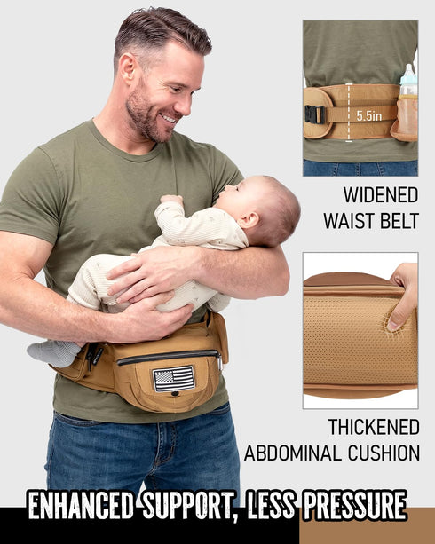 45 lbs), Dinictis Baby Hip Carrier for Dad, Ergonomic Waist Carrier with Hip Seat for Newborn to Toddler (Up