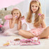 Set 15Pcs Set Playset D-FantiX Kids Tea for Little Girls, Pink Tin Tea Party for Toddlers Afternoon Tea Time with Metal