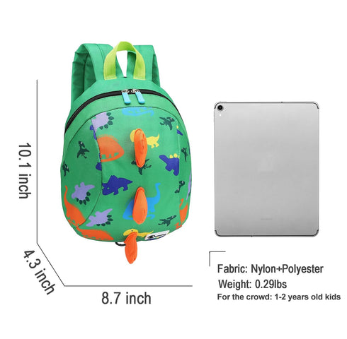 DB Dinosaur Mini Backpack with Leash for Toddlers, Children Kids Baby Harness Bookbag (Green)