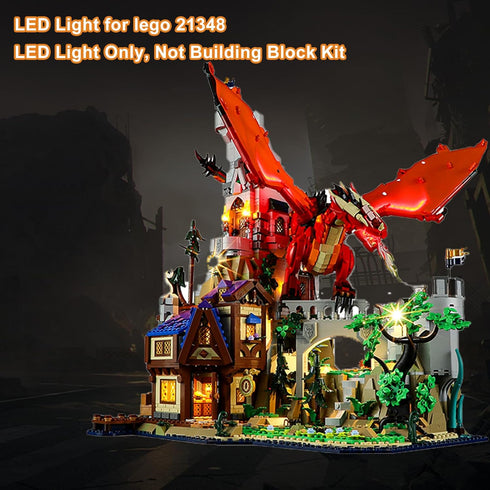 LED Light Kit for Lego 21348 Dungeons Dragons: Red Dragon's Tale Set, Compatible with Lego 21348 Model