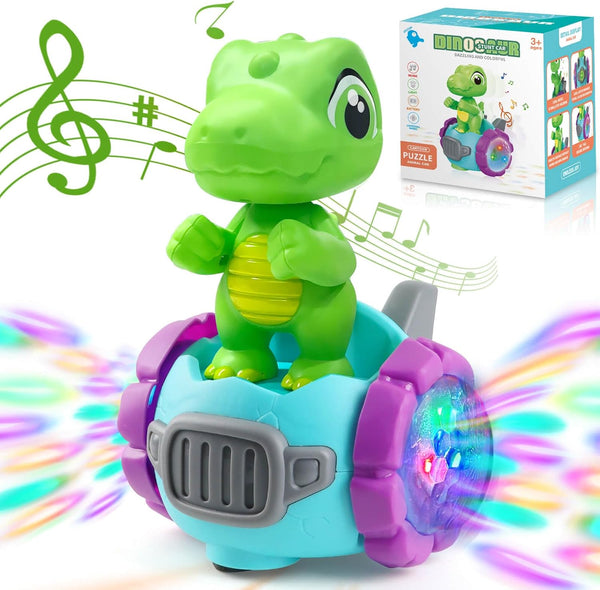 Dinosaur Robot Car Toy with Lights & Music, Toddler Toys 1-3, Dinosaur
