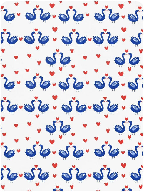 miaozhen 1 Pack 52x28 Cotton Baby Crib Sheets for Boys Girls Ultra Soft Cartoon Animal Swan Red Heart Muslin Crib